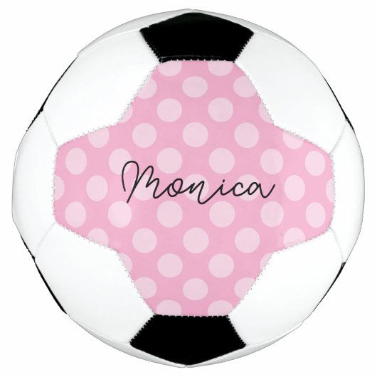 Persoonlijke Licht Roze Stippen Voetbal (Voorkant)