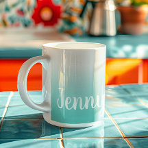 Persoonlijke Licht Turquoise en Witte Ombre