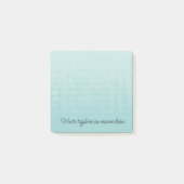 Persoonlijke licht turquoise script post-it plakbr post-it® notes (Voorkant)