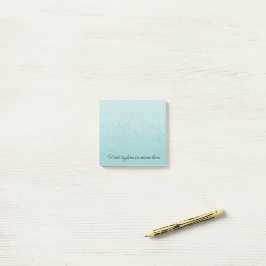 Persoonlijke licht turquoise script post-it plakbr post-it® notes (Op bureau)