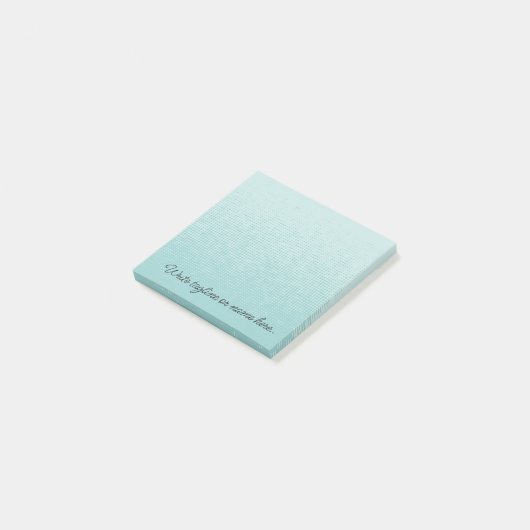 Persoonlijke licht turquoise script post-it plakbr post-it® notes (Schuin)