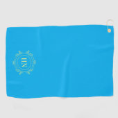 Persoonlijke Lichtblauwe Golfhanddoek met Initiale (Horizontaal)