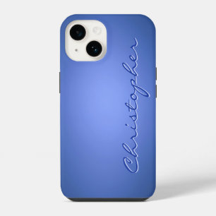 Persoonlijke lichtblauwe radiale textuur 15 iPhone 14 hoesje
