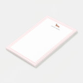 Persoonlijke lichtbruine Dachshund met roze Gingha Post-it® Notes (Schuin)
