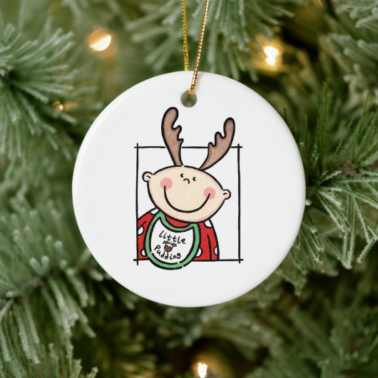 Persoonlijke lichte Baby met toon, gezicht baby's  Keramisch Ornament (Boom)