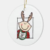 Persoonlijke lichte Baby met toon, gezicht baby's  Keramisch Ornament (Links)