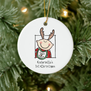 Persoonlijke lichte Baby met toon, gezicht baby's  Keramisch Ornament