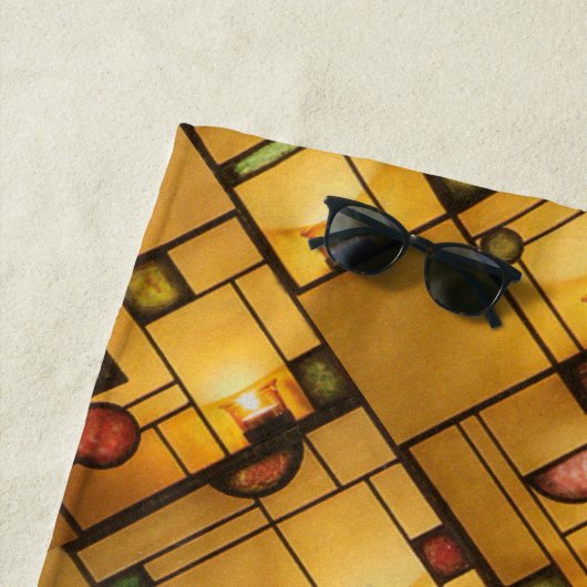 Persoonlijke lichten op de binnenkant van grafisch strandlaken (In situ)