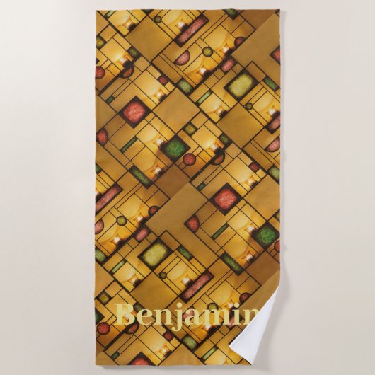 Persoonlijke lichten op de binnenkant van grafisch strandlaken (Voorkant)