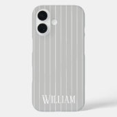 Persoonlijke lichtgrijze strepen Case-Mate iPhone case (Achterkant)