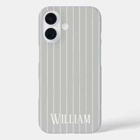 Persoonlijke lichtgrijze strepen Case-Mate iPhone case (Achterkant)