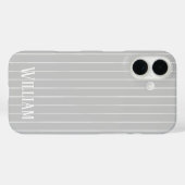 Persoonlijke lichtgrijze strepen Case-Mate iPhone case (Achterkant (horizontaal))
