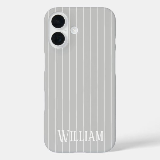 Persoonlijke lichtgrijze strepen Case-Mate iPhone case (Achterkant)