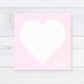 Persoonlijke lichtroze hartvormige plakbriefjes post-it® notes