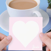 Persoonlijke lichtroze hartvormige plakbriefjes post-it® notes