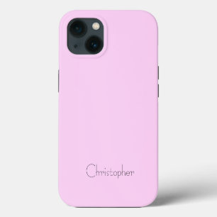 Persoonlijke lichtroze radiale textuur iPhone 13 hoesje