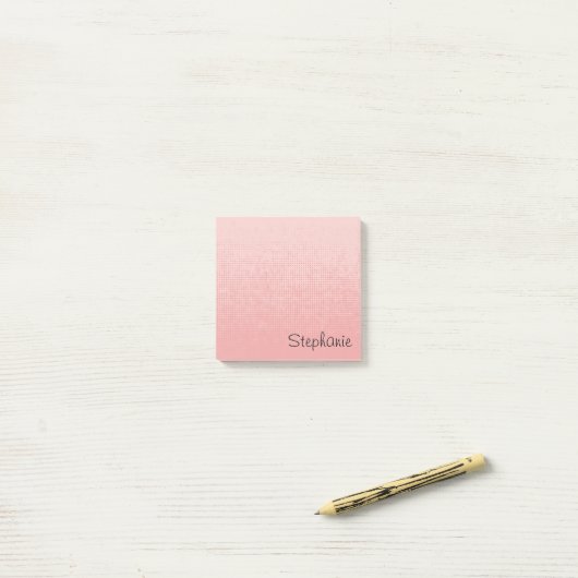 Persoonlijke lichtroze script Post-it plakbriefjes Post-it® Notes (Op bureau)