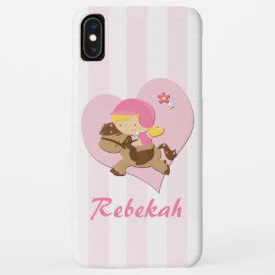 Persoonlijke Liebes Paardrijden Roze Strepen iPhone XS Max Hoesje