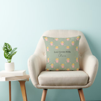 Persoonlijke 'Liefde Groeit Met Jou' Bloemen Kussen
