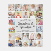Persoonlijke liefde grootmoeder en opa 24 Foto Fleece Deken (Voorkant)