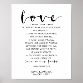 Persoonlijke liefde is Patiënt, 1 Corinthians 13:4 Poster