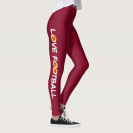 Persoonlijke Liefde Voetbal Burgundyrood Leggings