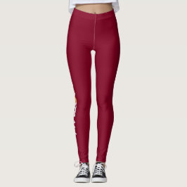 Persoonlijke Liefde Voetbal Burgundyrood Leggings