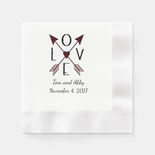 Persoonlijke liefde voor Arrows Wedding Napkins Servet (Voorkant)