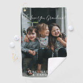 Persoonlijke liefde voor grootmoeder foto handgesc golfhanddoek (Insitu)