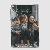 Persoonlijke liefde voor grootmoeder foto handgesc golfhanddoek (Voorkant)