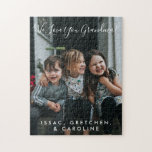 Persoonlijke liefde voor grootmoeder foto handgesc legpuzzel<br><div class="desc">Persoonlijke liefdesfoto met handgeschreven Typografie Puzzle (alle tekst kan worden aangepast zodat u het kunt personaliseren met de naam die de oma in uw familie heeft genoemd door)</div>