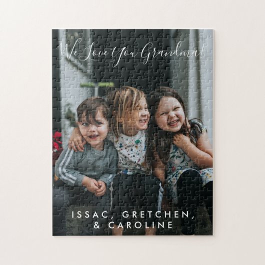 Persoonlijke liefde voor grootmoeder foto handgesc legpuzzel (Verticaal)