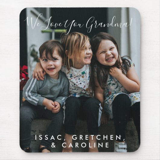 Persoonlijke liefde voor grootmoeder foto handgesc muismat (Voorkant)