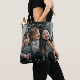 Persoonlijke liefde voor grootmoeder foto handgesc tote bag
