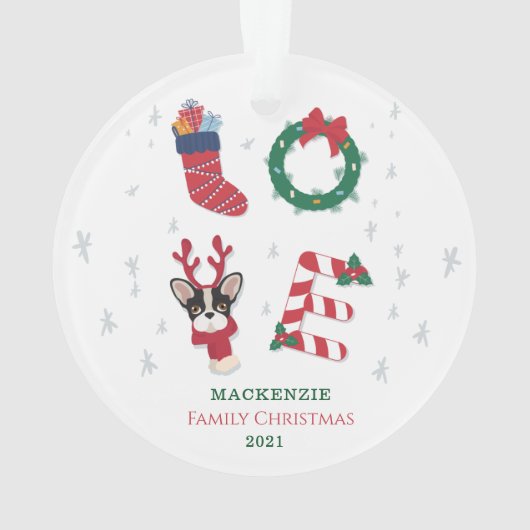 Persoonlijke liefde voor kerstmis ornament (achterkant)
