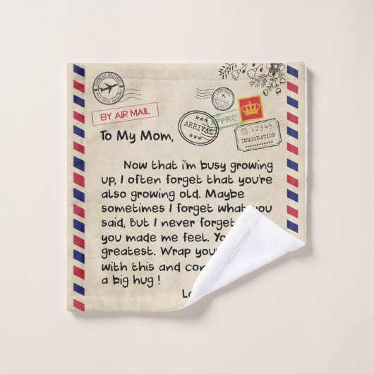 Persoonlijke liefde voor mijn moeder mandje washandje (Wasdoekje)