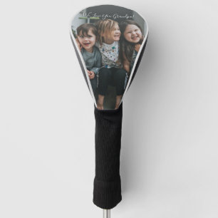 Persoonlijke liefde voor opa foto handgeschreven golfheadcover