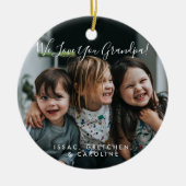 Persoonlijke liefde voor opa foto handgeschreven keramisch ornament (Voorkant)