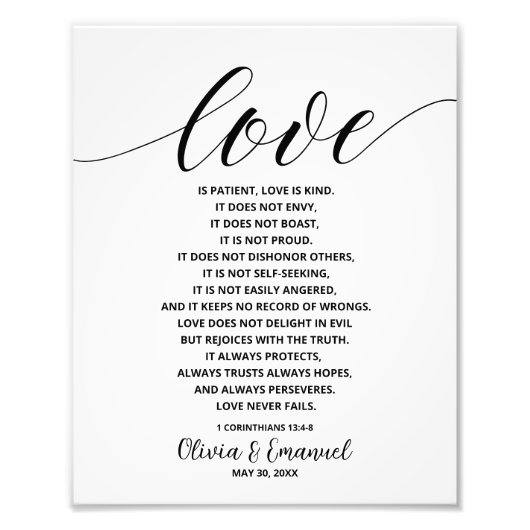 Persoonlijke liefde voor patiënten afdrukbaar foto afdruk (Voorkant)