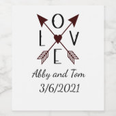 Persoonlijke liefde voor pijlen Wijnflesetiket Wijn Etiket (Enkel label)