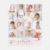 Persoonlijke liefde voor roze langoest 16 foto's fleece deken (Voorkant)