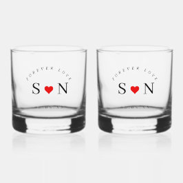 Persoonlijke Liefde Vorm Steel Trouw Monogram Whisky Glas