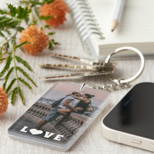 Persoonlijke Liefdes Koppel Foto Liefde Tekst Sleutelhanger