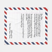 Persoonlijke liefdesbrief Handgeschreven Air Mail  Fleece Deken (Voorkant (Horizontaal))
