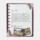 Persoonlijke liefdesbrief, handgeschreven & foto fleece deken (Voorkant)