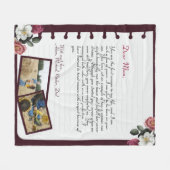 Persoonlijke liefdesbrief, handgeschreven & foto fleece deken (Voorkant (Horizontaal))
