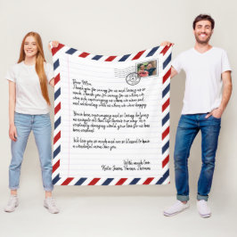 Persoonlijke liefdesbrief Handgeschreven Foto Mail Fleece Deken