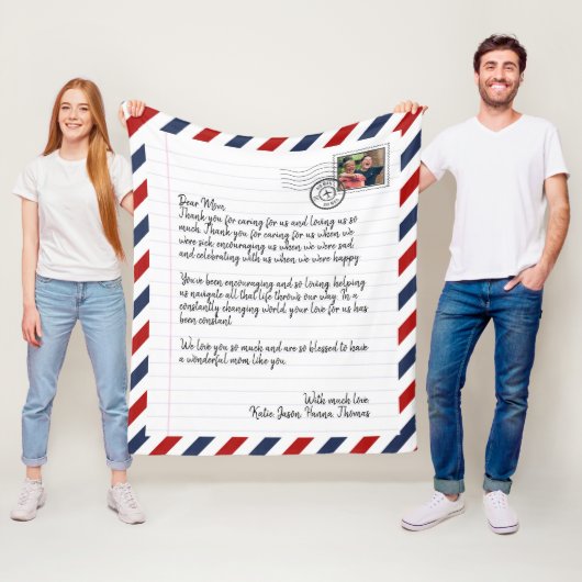 Persoonlijke liefdesbrief Handgeschreven Foto Mail Fleece Deken (In situ)