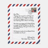 Persoonlijke liefdesbrief Handgeschreven Foto Mail Fleece Deken (Voorkant)
