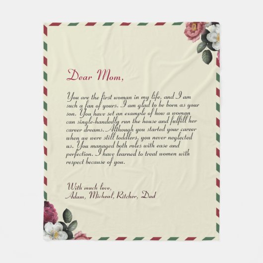 Persoonlijke liefdesbrief handgeschreven paren vli fleece deken (Voorkant)